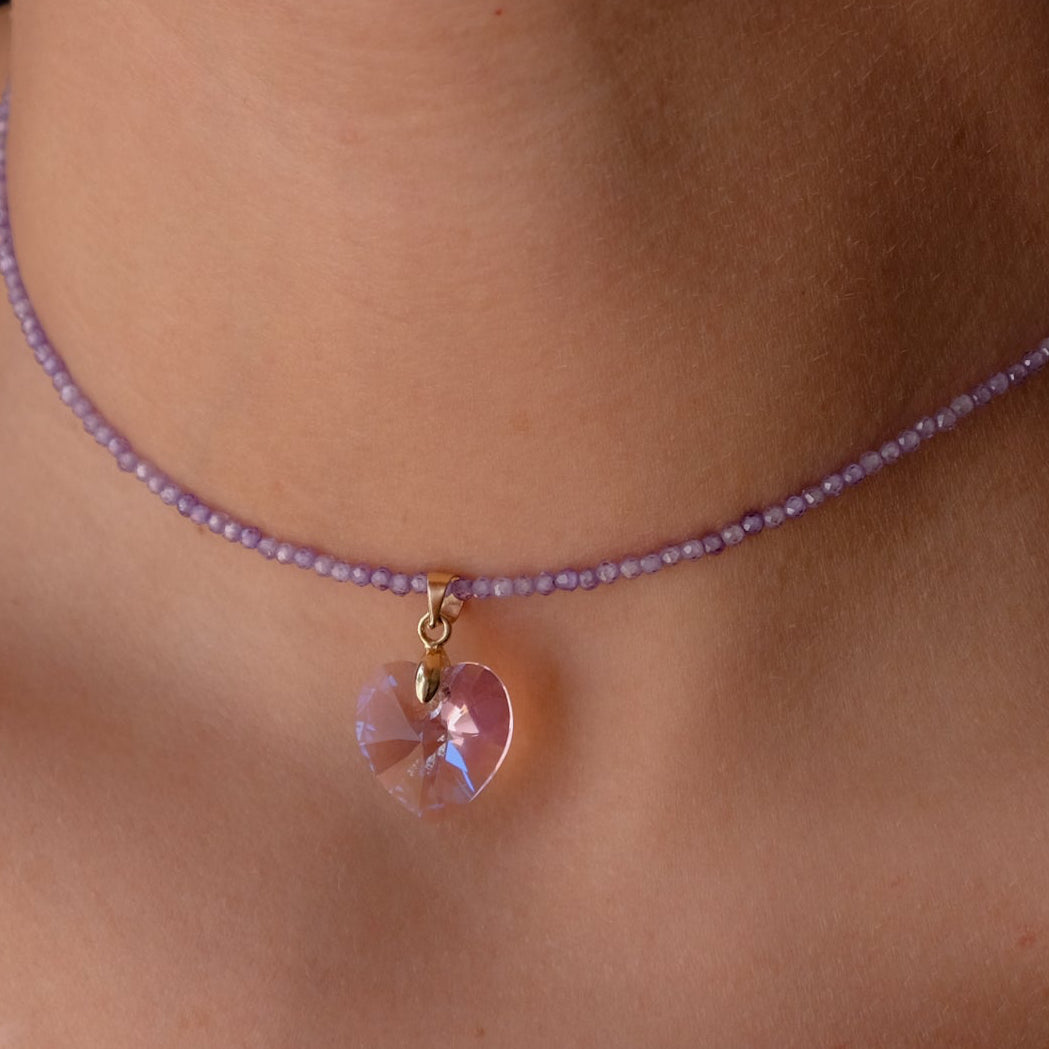 Lavender Crystal Heart