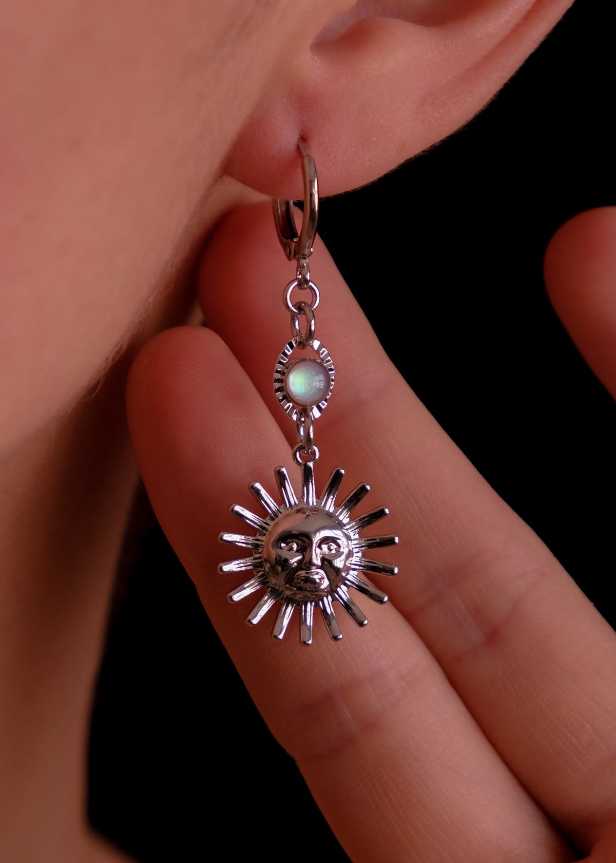 Silver Sun Earrings