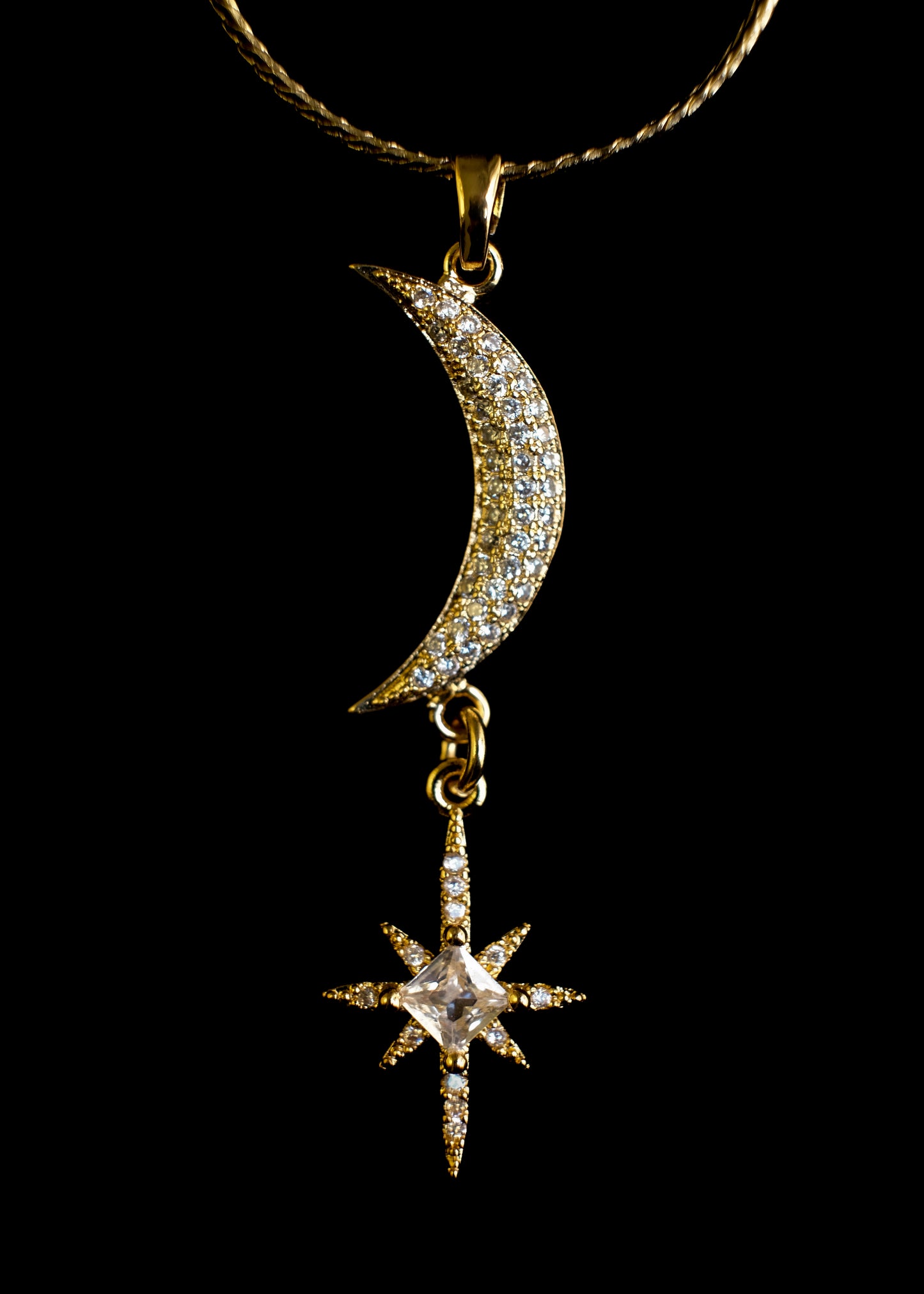Crescent moon and star