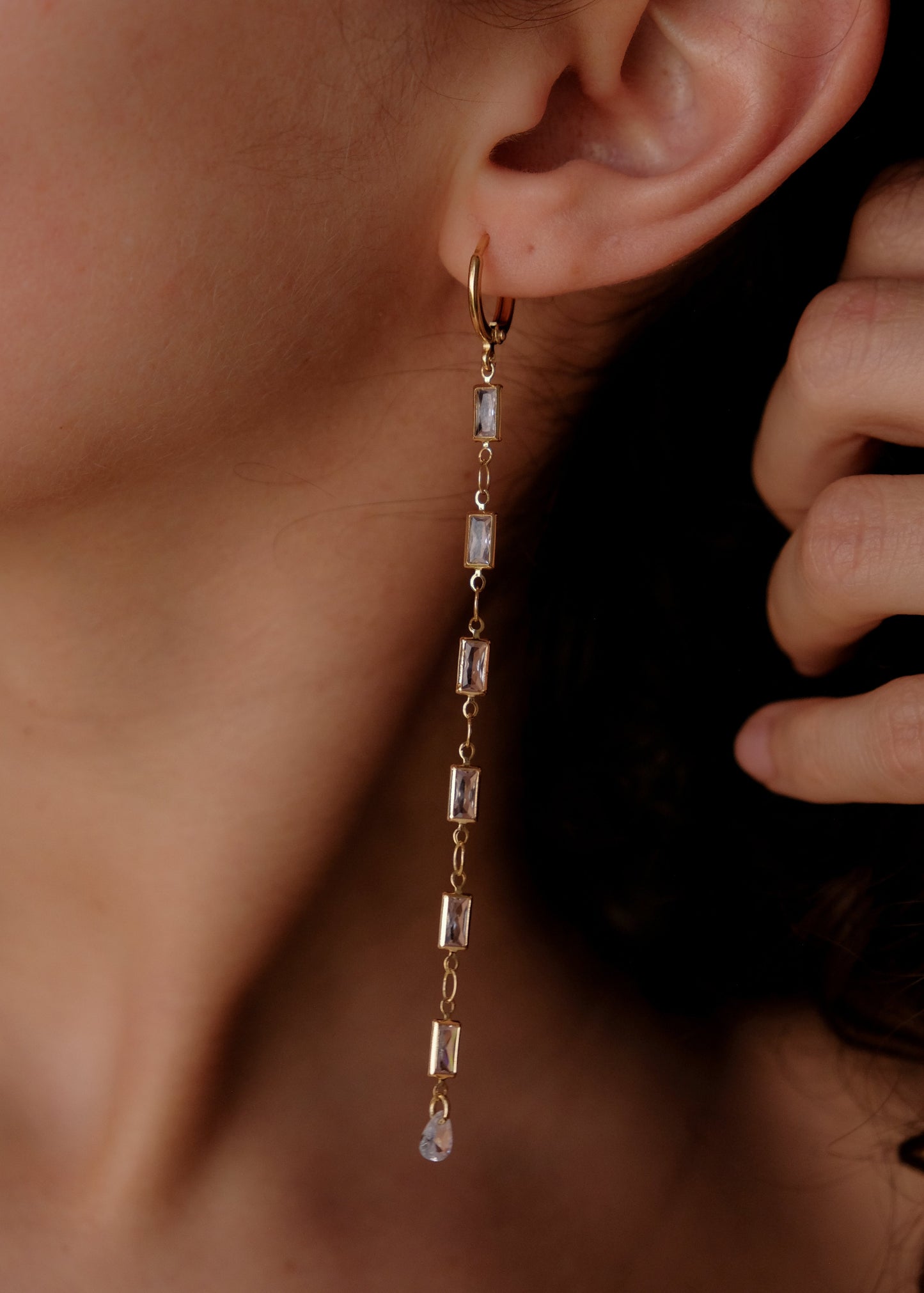 Crystal rectangles earrings