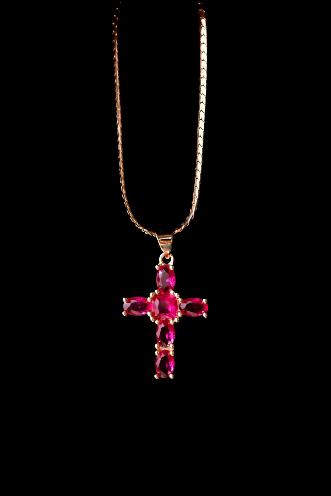 Hot Pink cross necklace