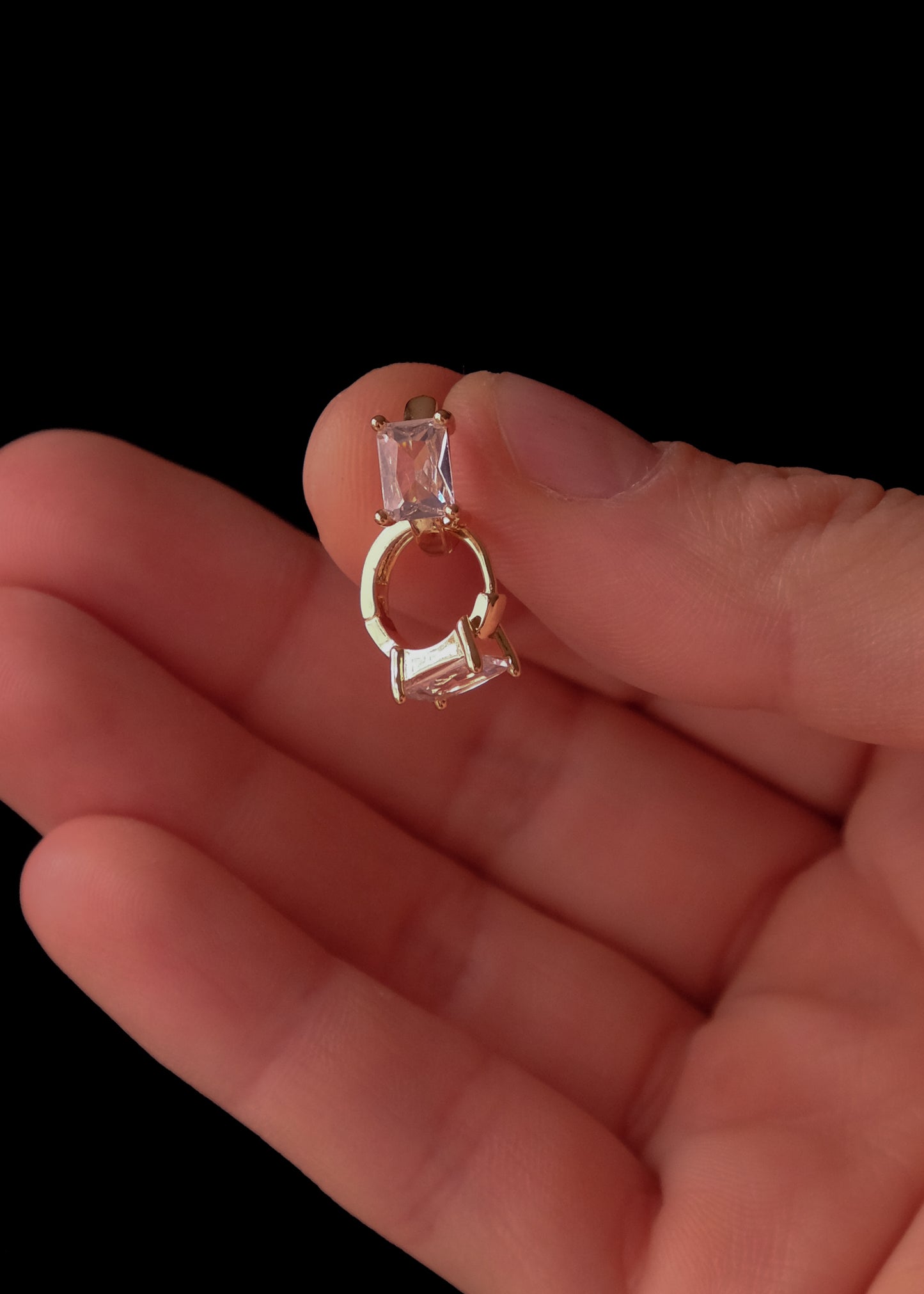 White Crystal hoops