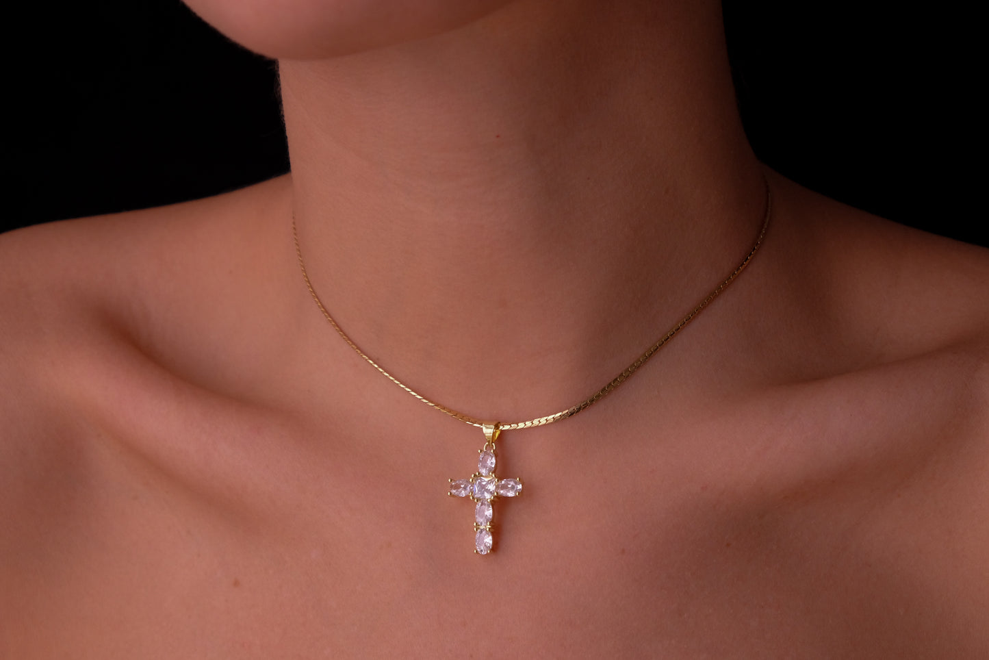 White cross choker