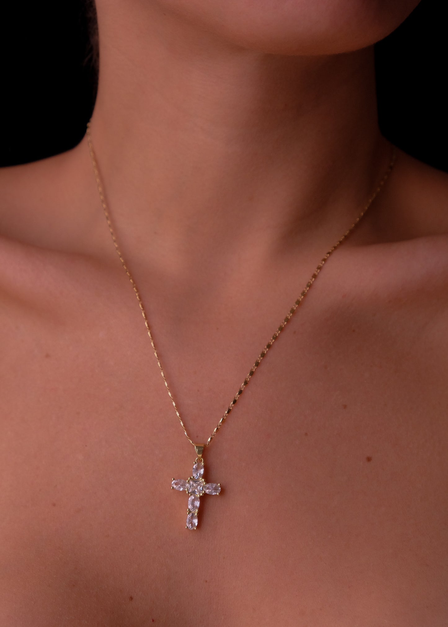 White cross necklace