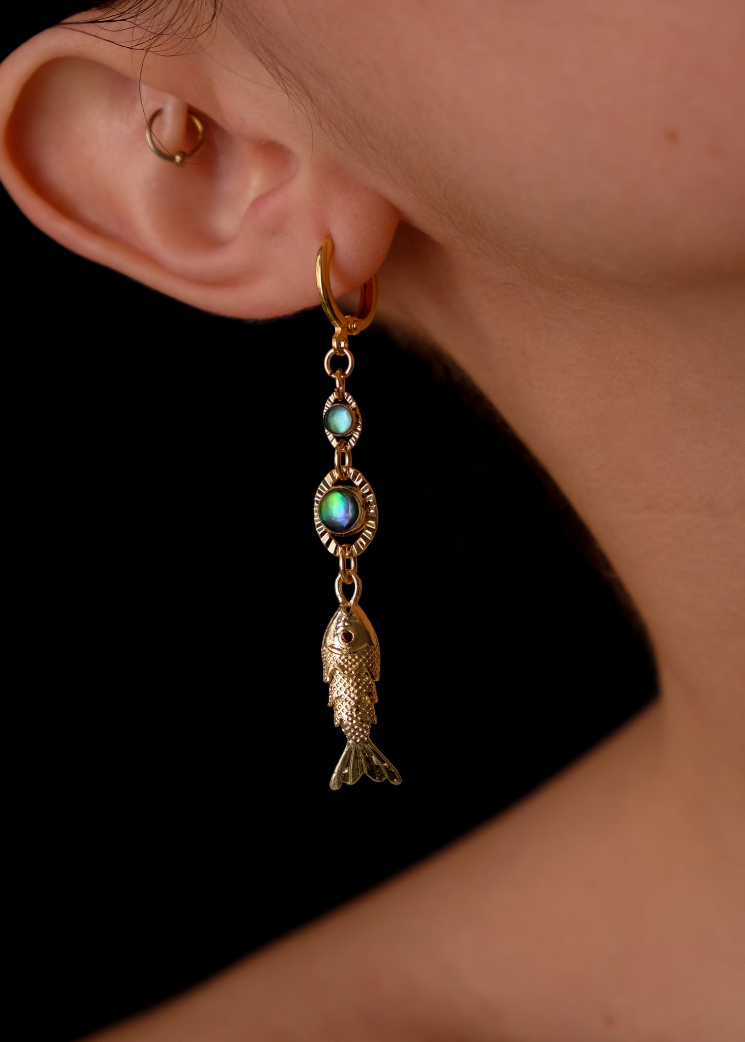 Acid fish earrings