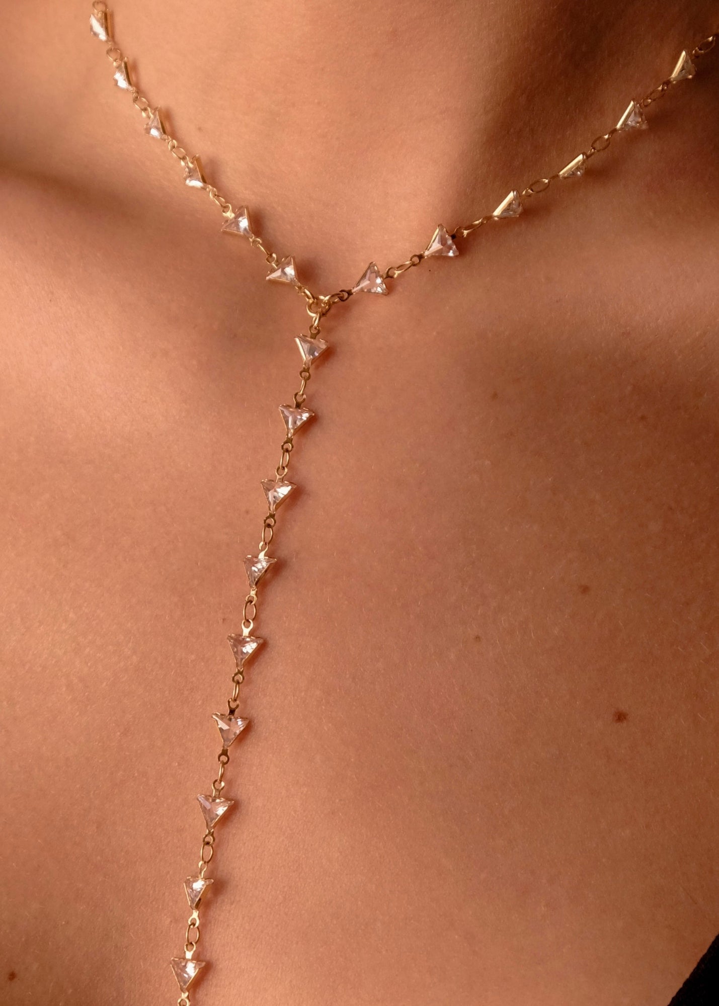 Crystal triangles necklace