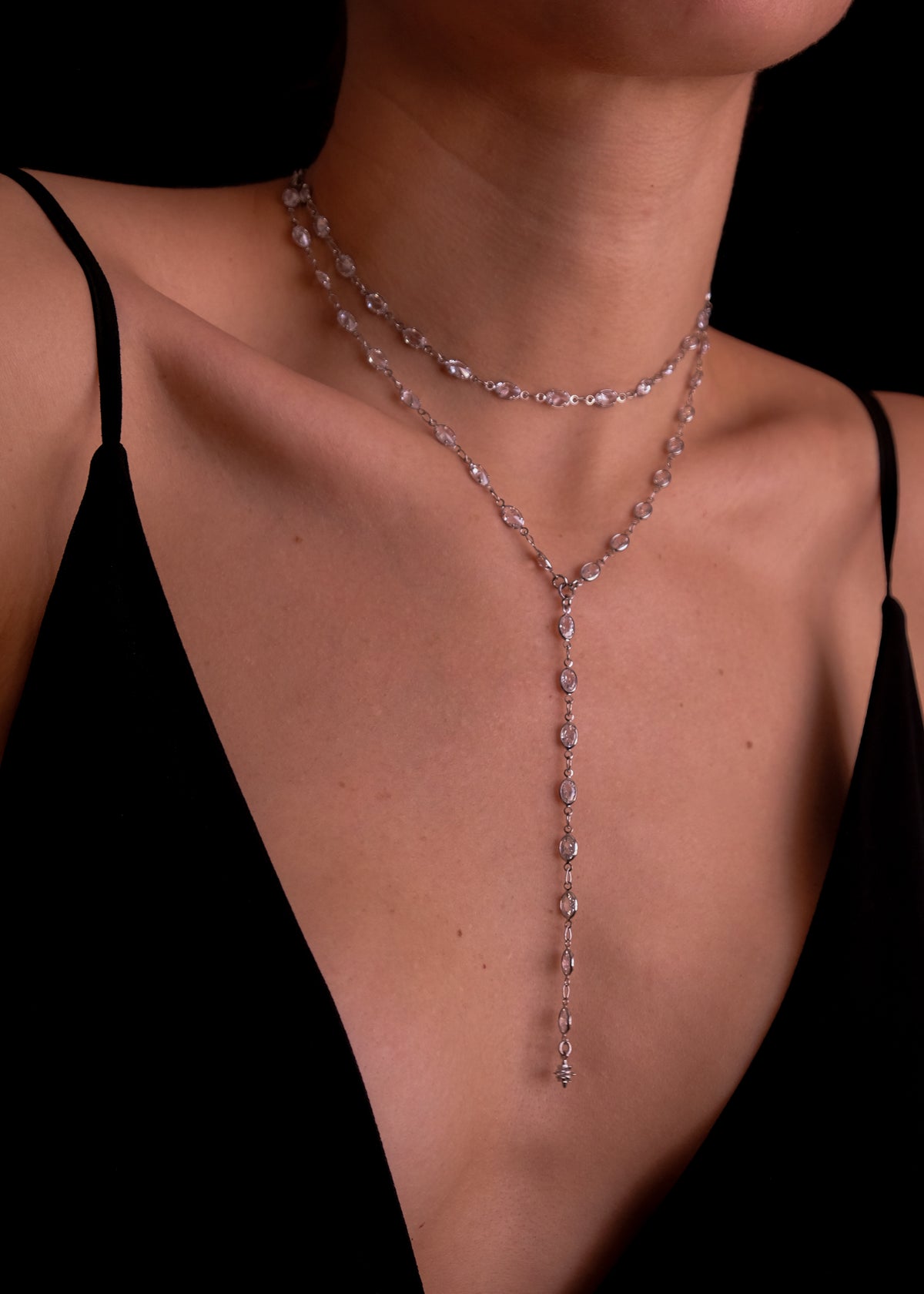 Double Silver Necklace