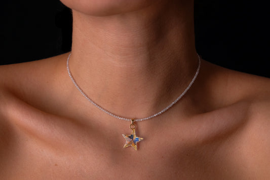 Crystal star choker