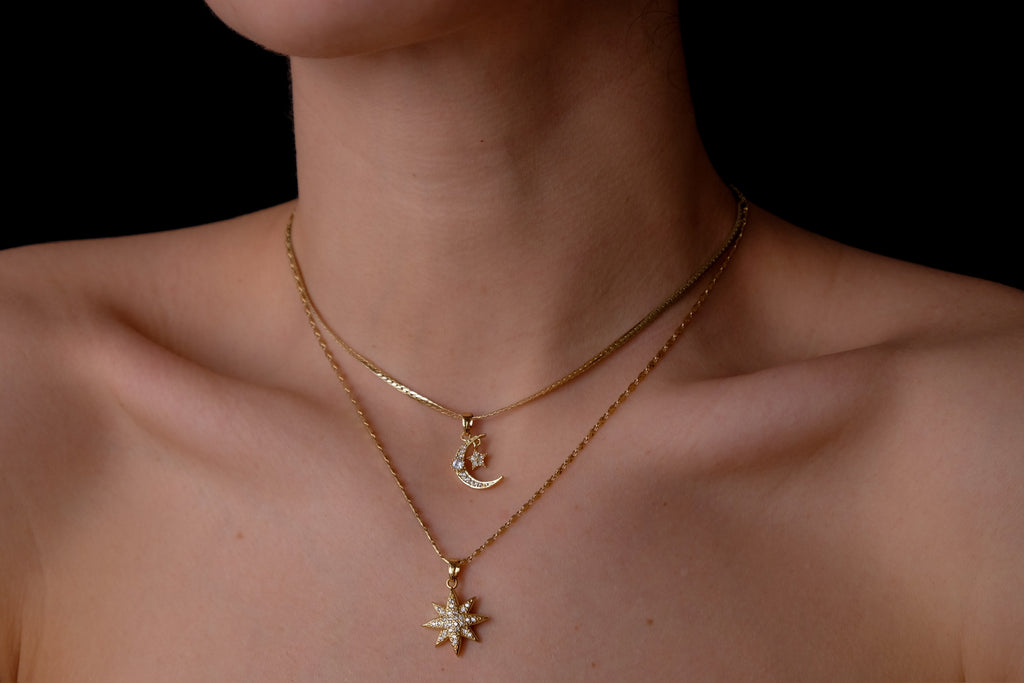 moon and star set