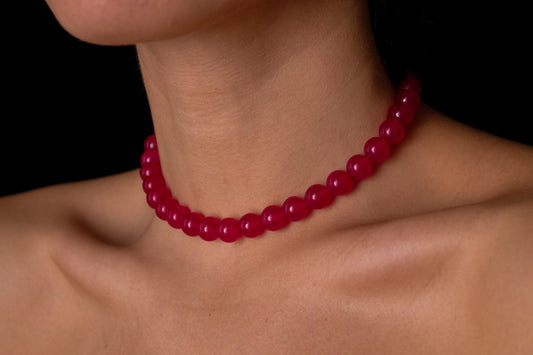 Hot Pink stone choker