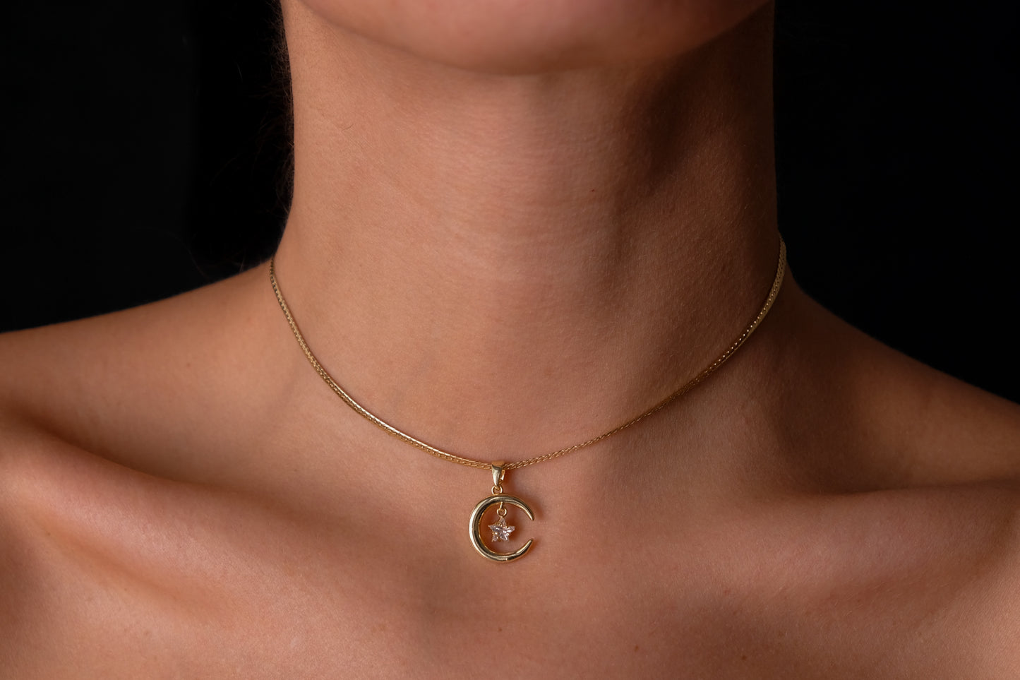 Moon and baby star choker