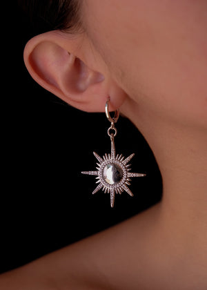 Silver suns earrings
