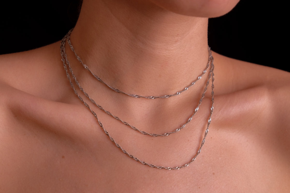 3 in 1 Silver Choker