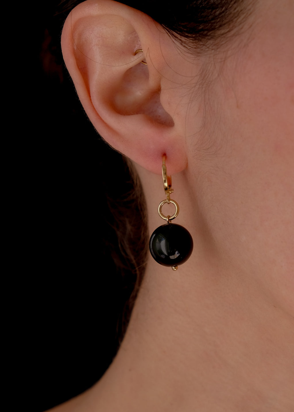 Obsidian earrings