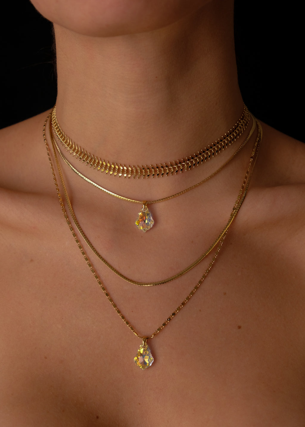 Two crystal drops set
