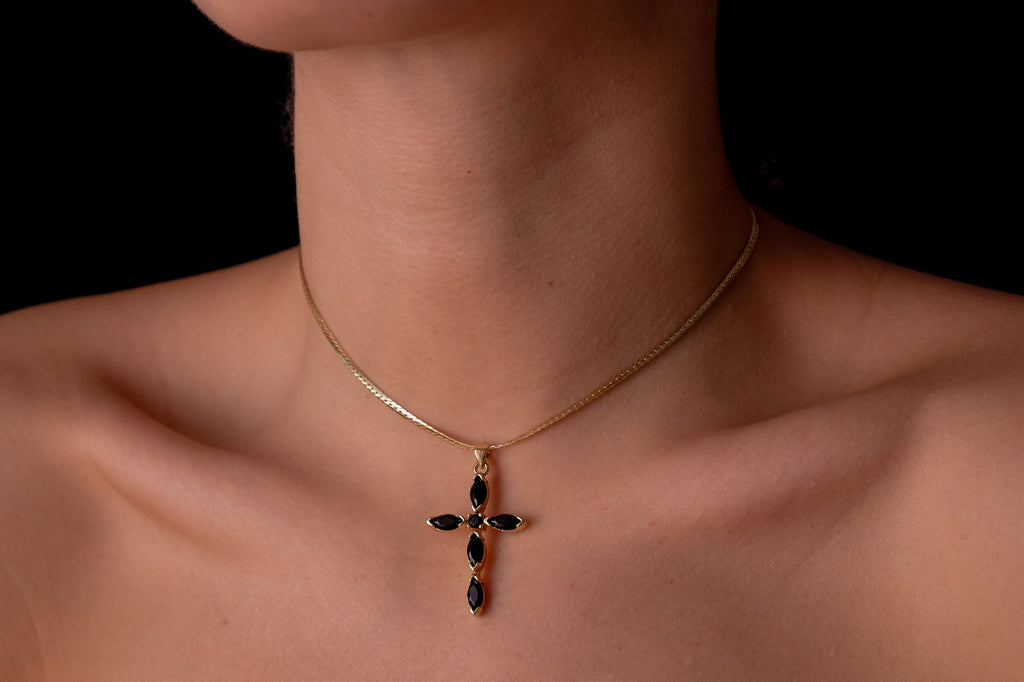Black cross choker