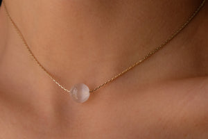 Selenite sphere choker