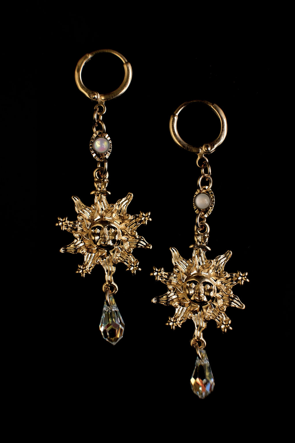 suns and crystals earrings
