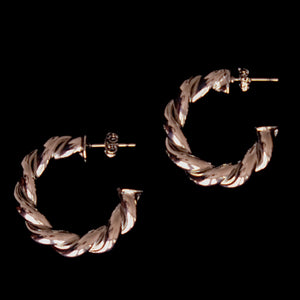 Spiral silver hoops