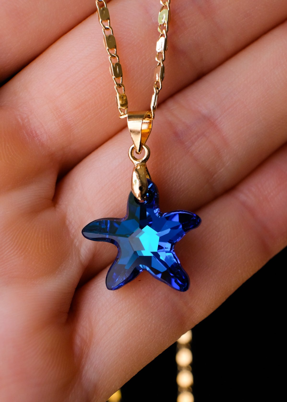 Blue Crystal Starfish Choker