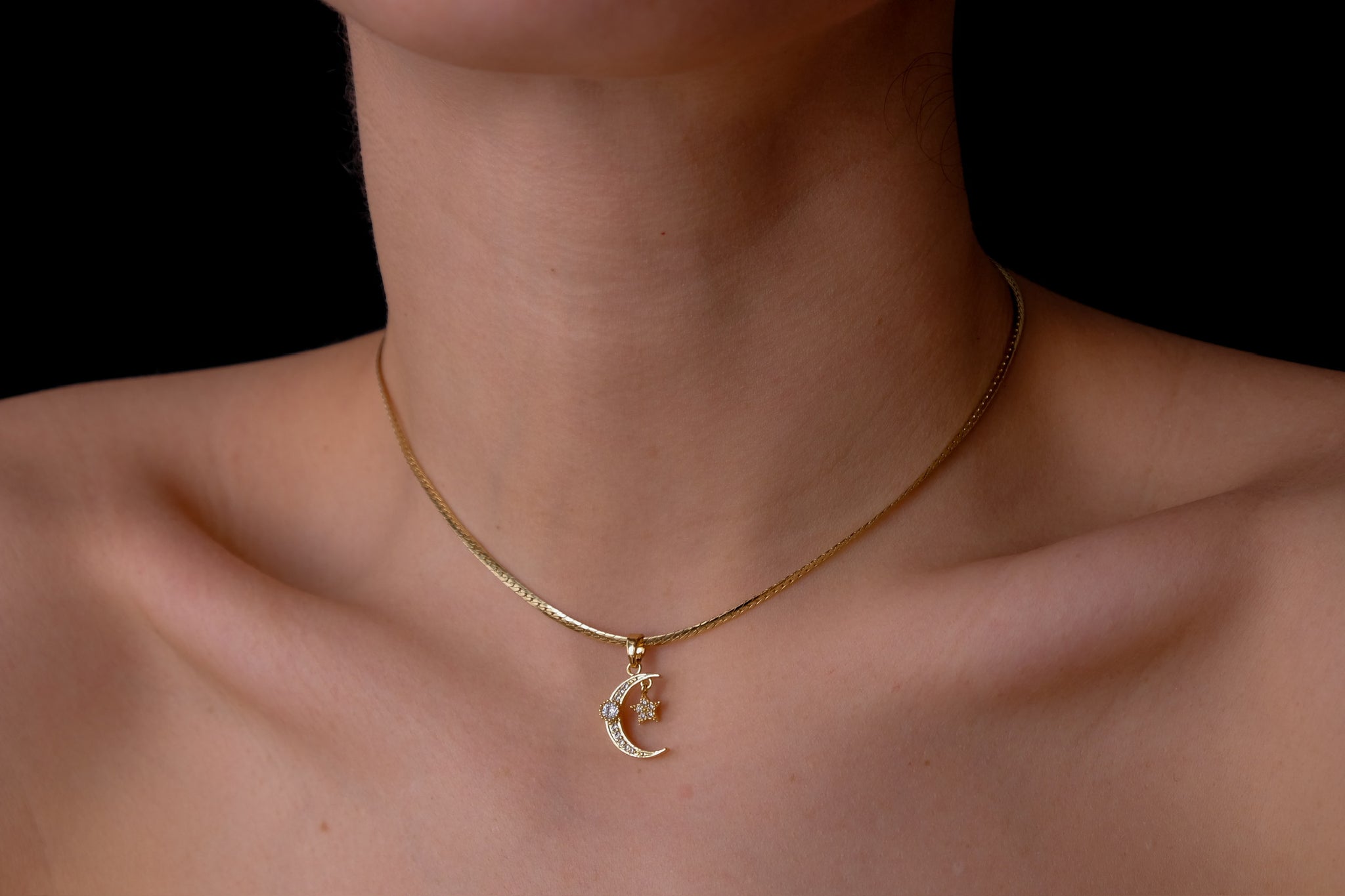 Moon and baby star choker