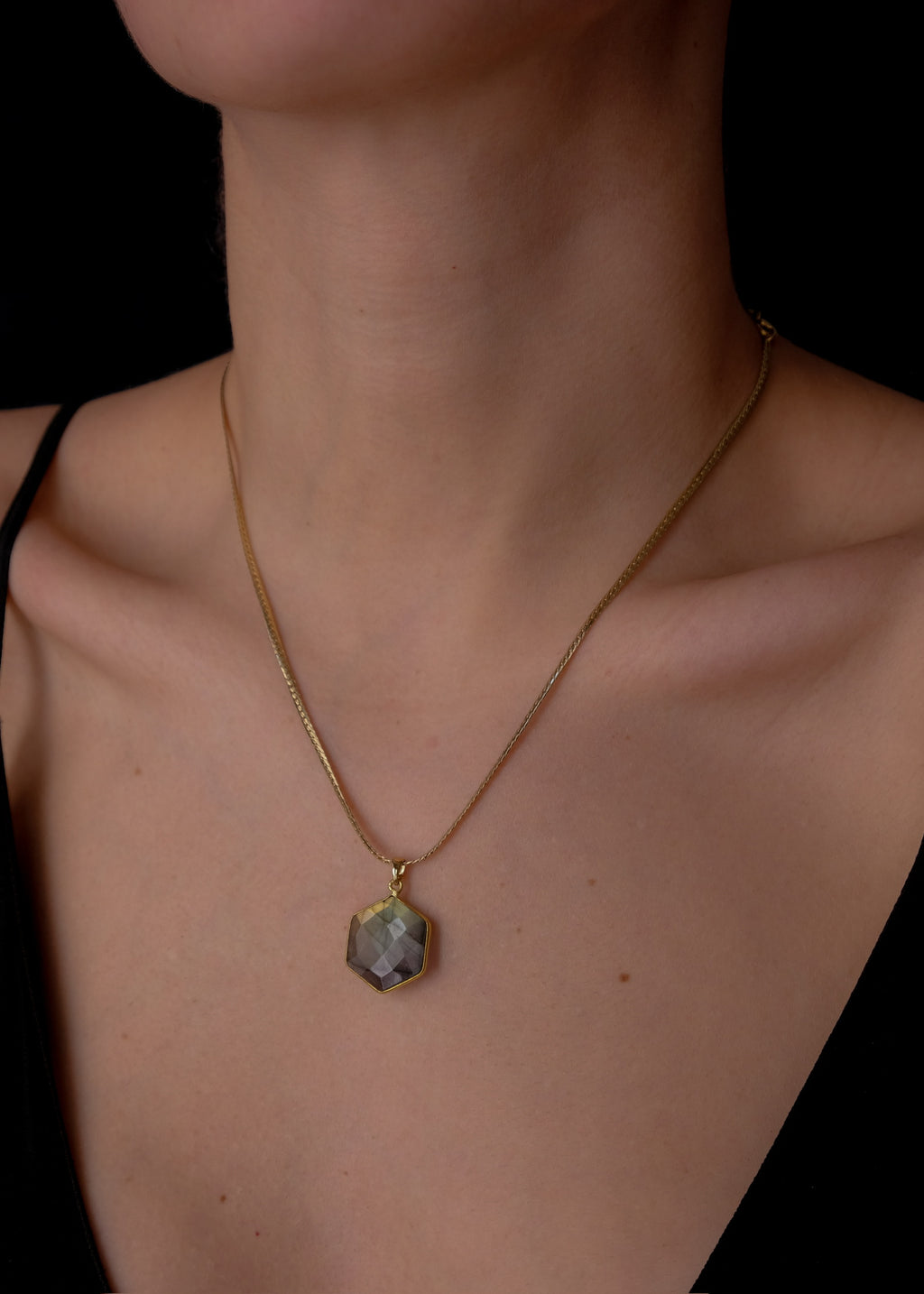 Labradorite hexagon
