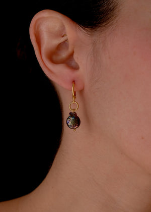 Intense Purple pearls earrings