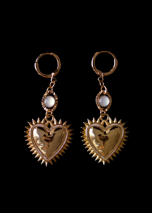 Punk heart earrings