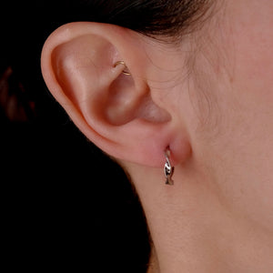 Small Twisted silver hoops
