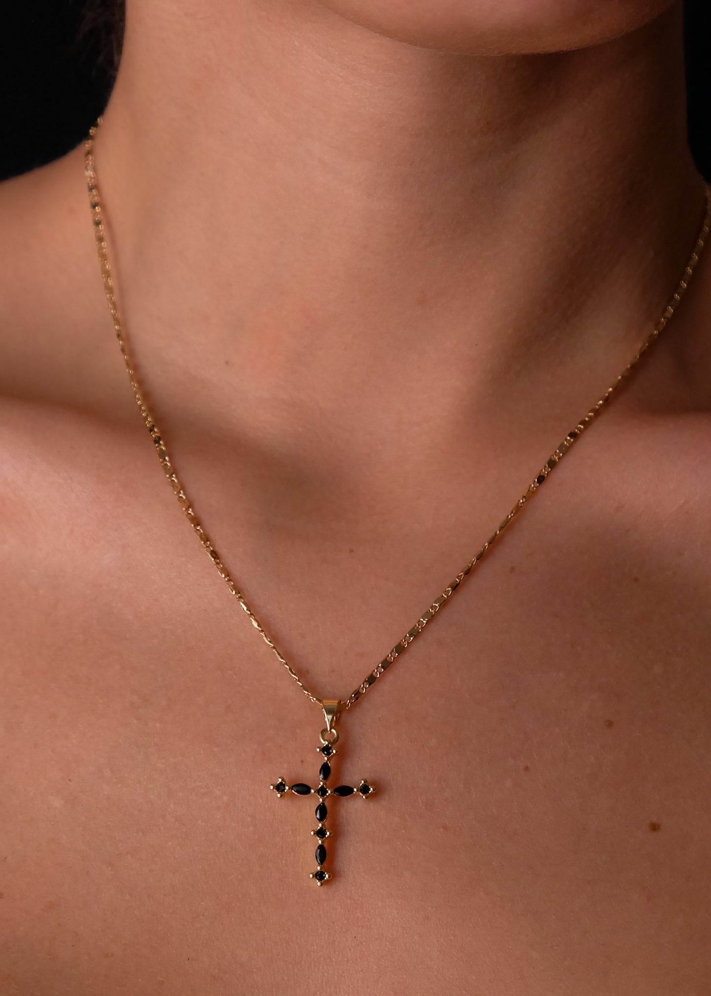 Black cross necklace