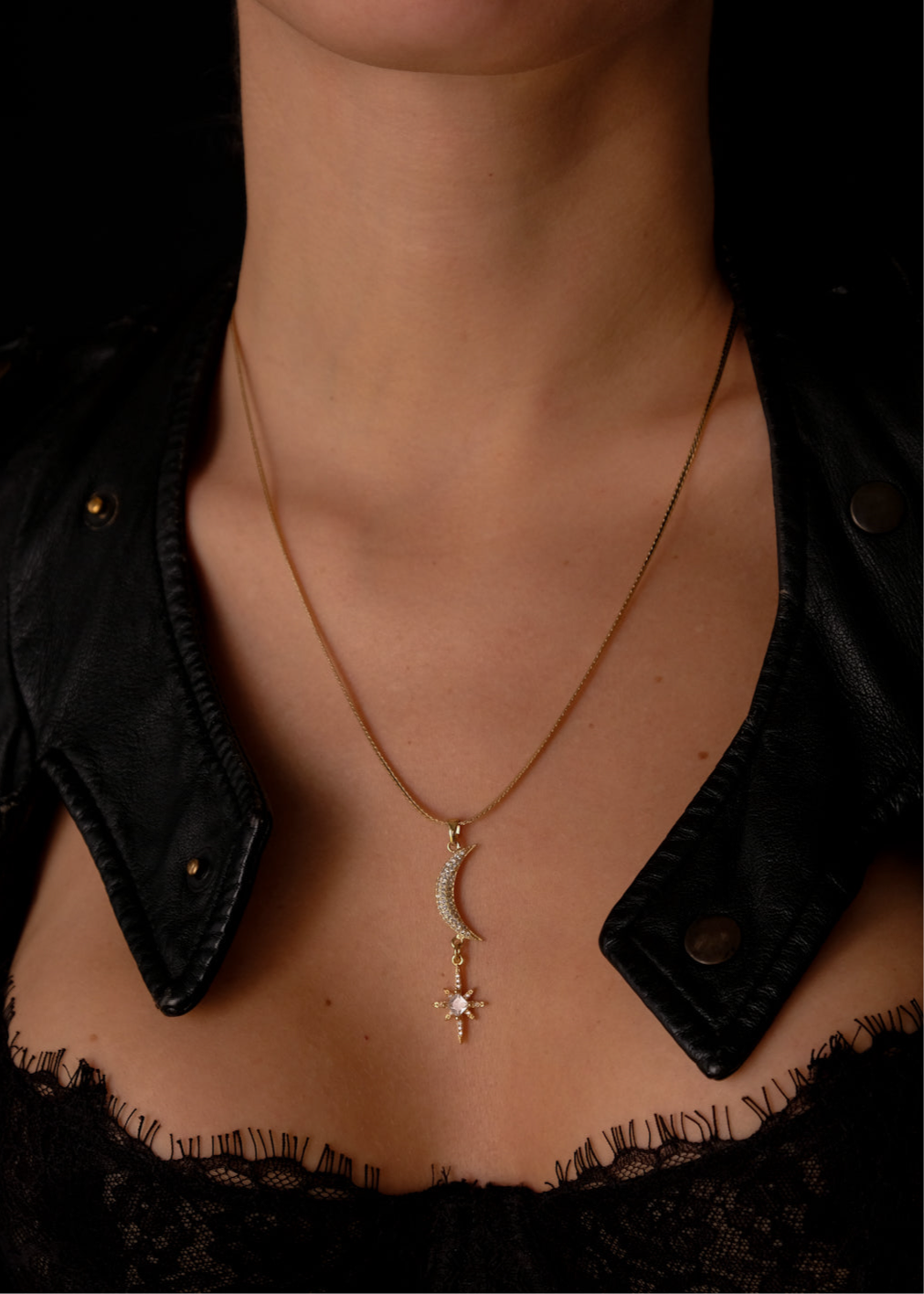 Crescent moon and star