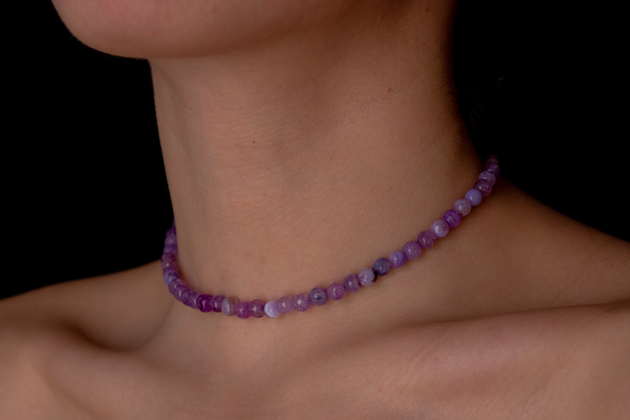 Purple agata choker