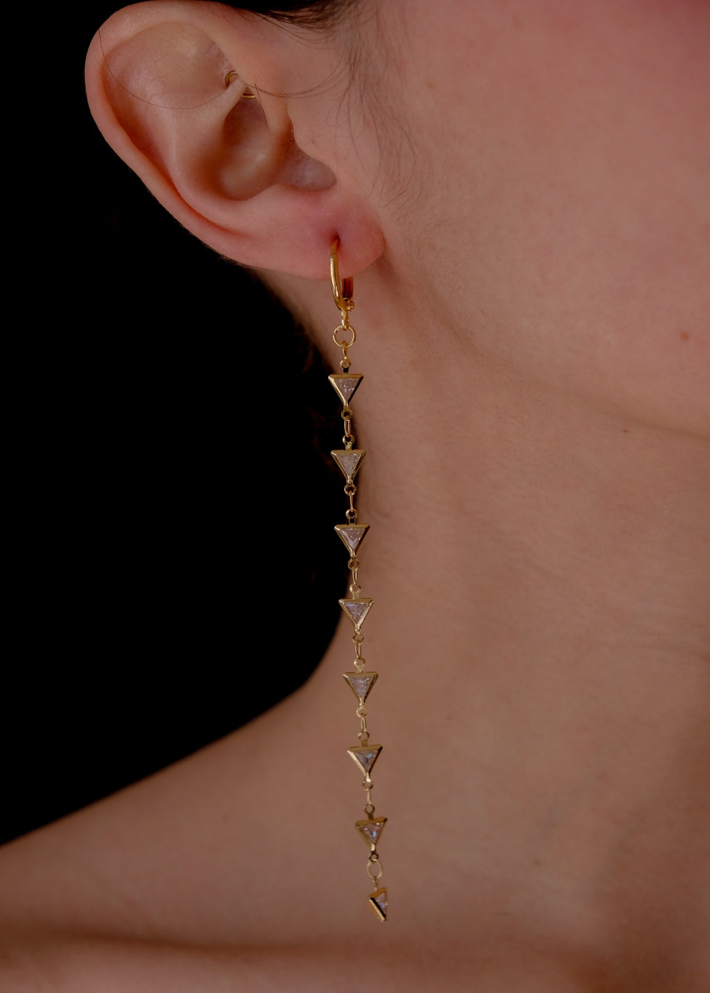Crystal triangle earrings