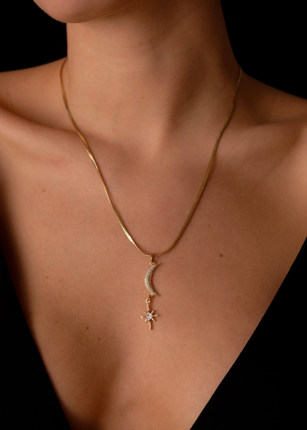 Crescent moon and star