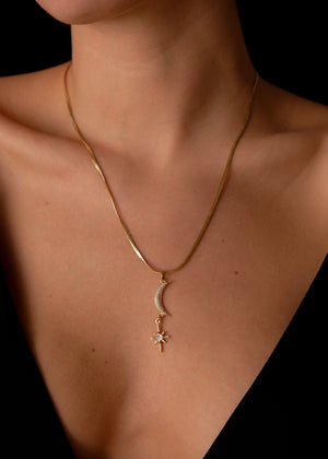 Crescent moon and star