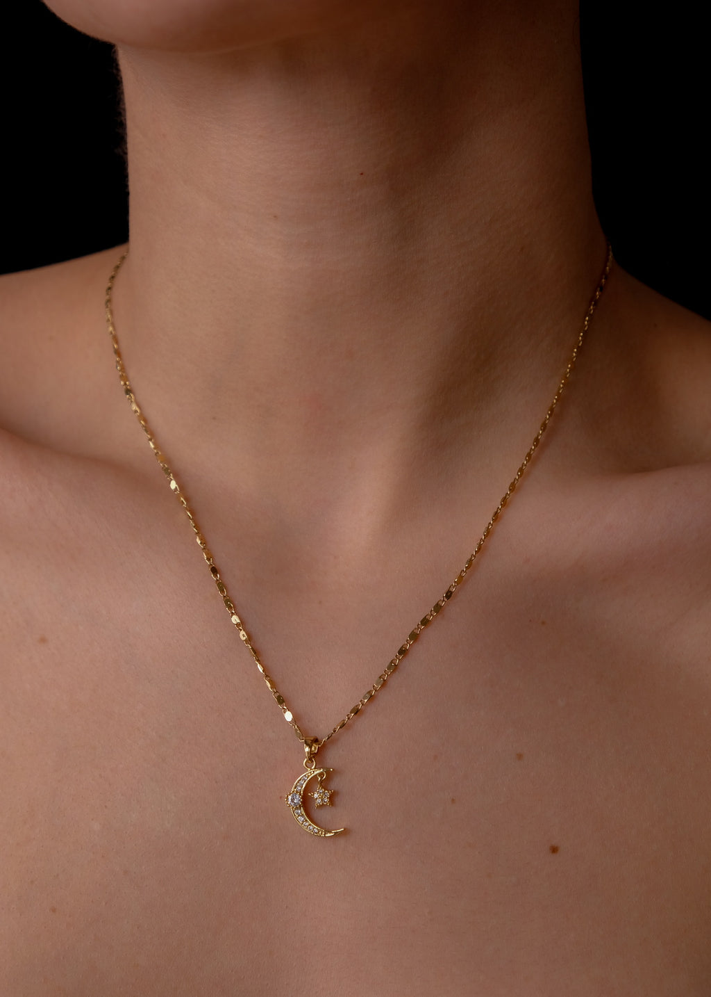Moon and baby star collar