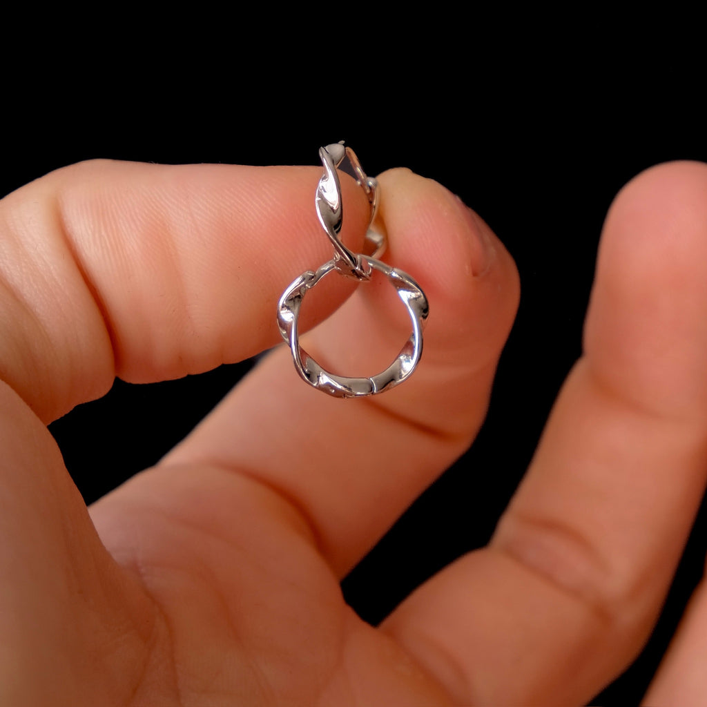 Small Twisted silver hoops