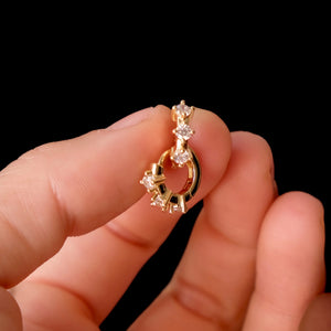 3 crystal hoops