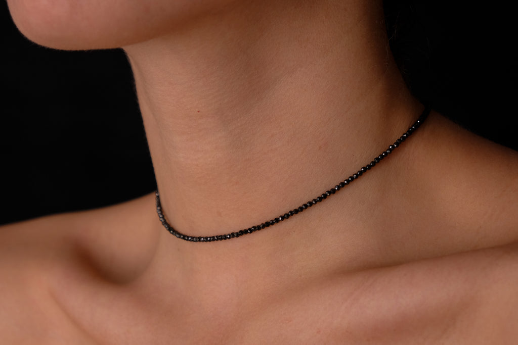 Baby black zirconia choker