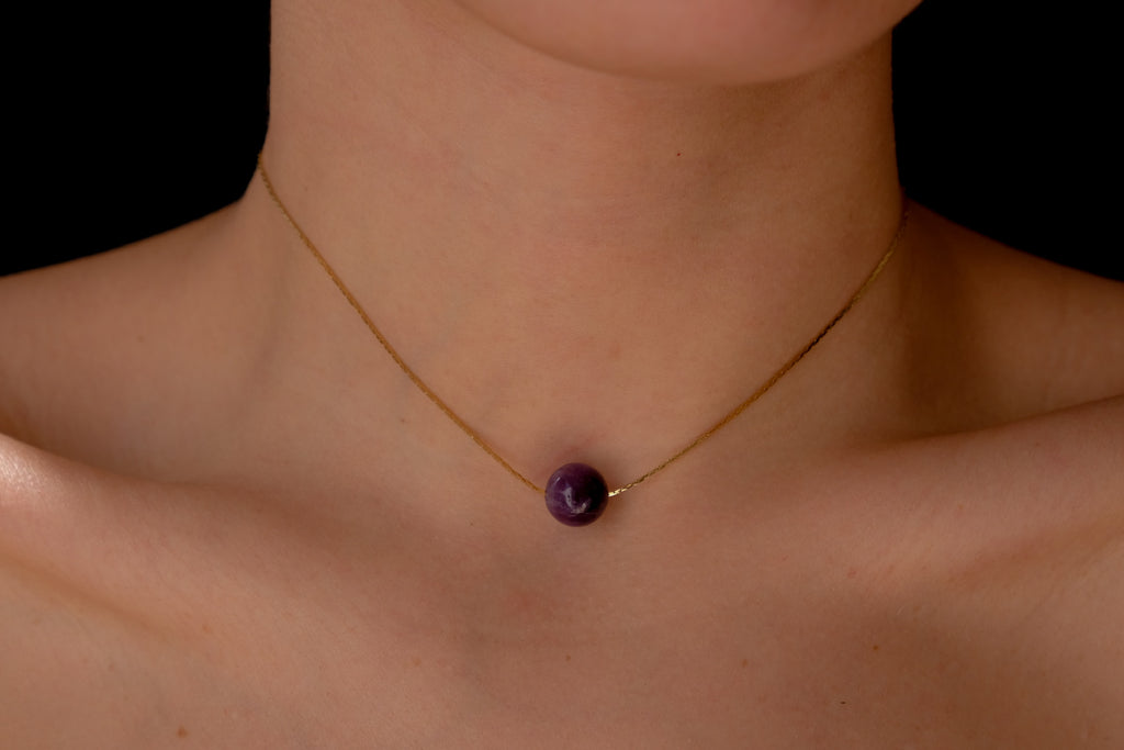 Circle amethyst choker