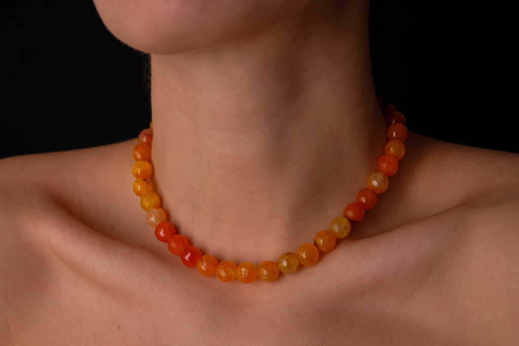 Orange Ágata choker