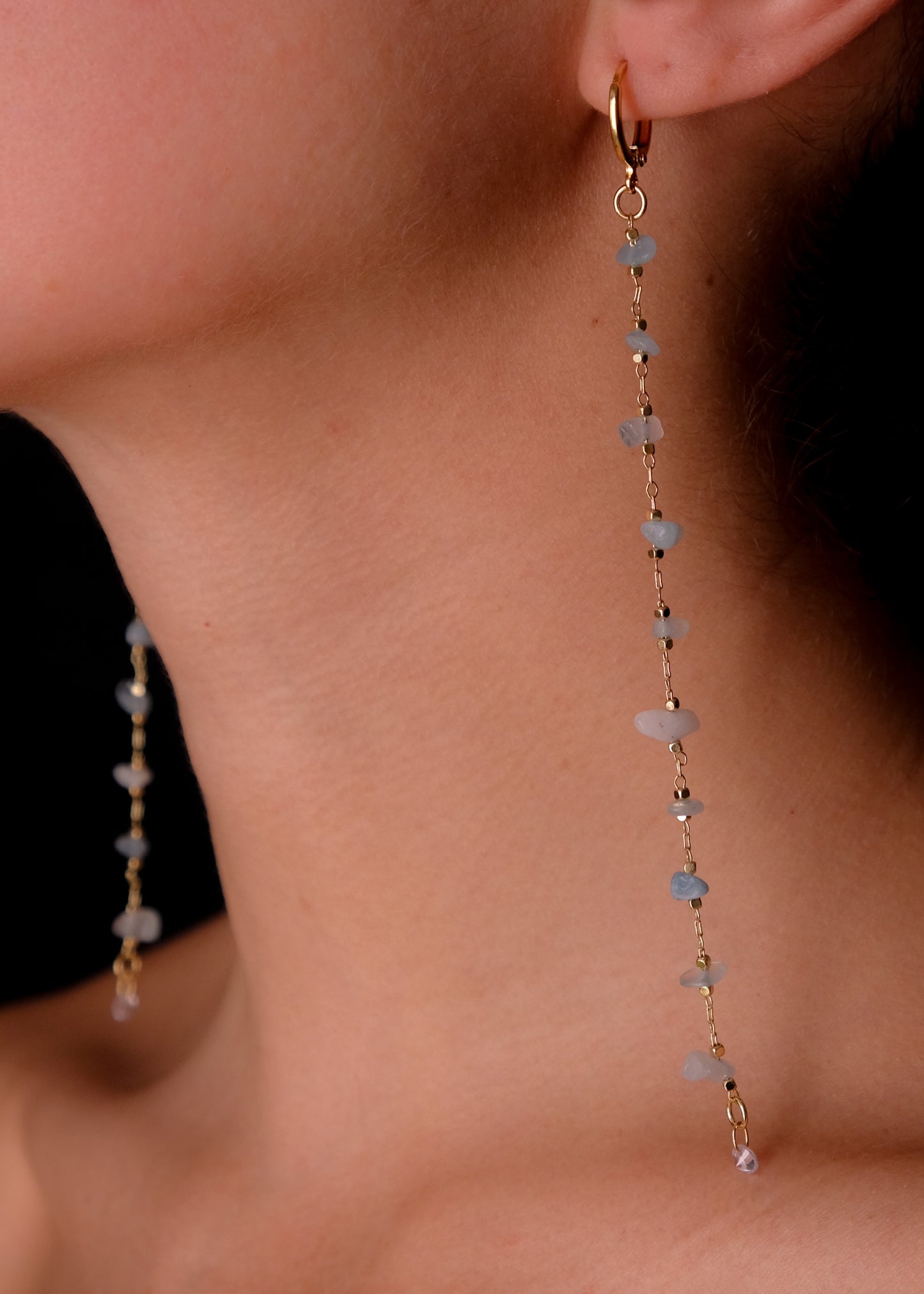 Baby blue stone earrings