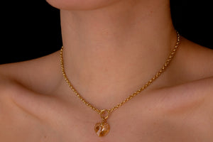 Gold Crystal Heart Choker