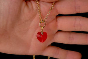 Red Crystal Heart Choker
