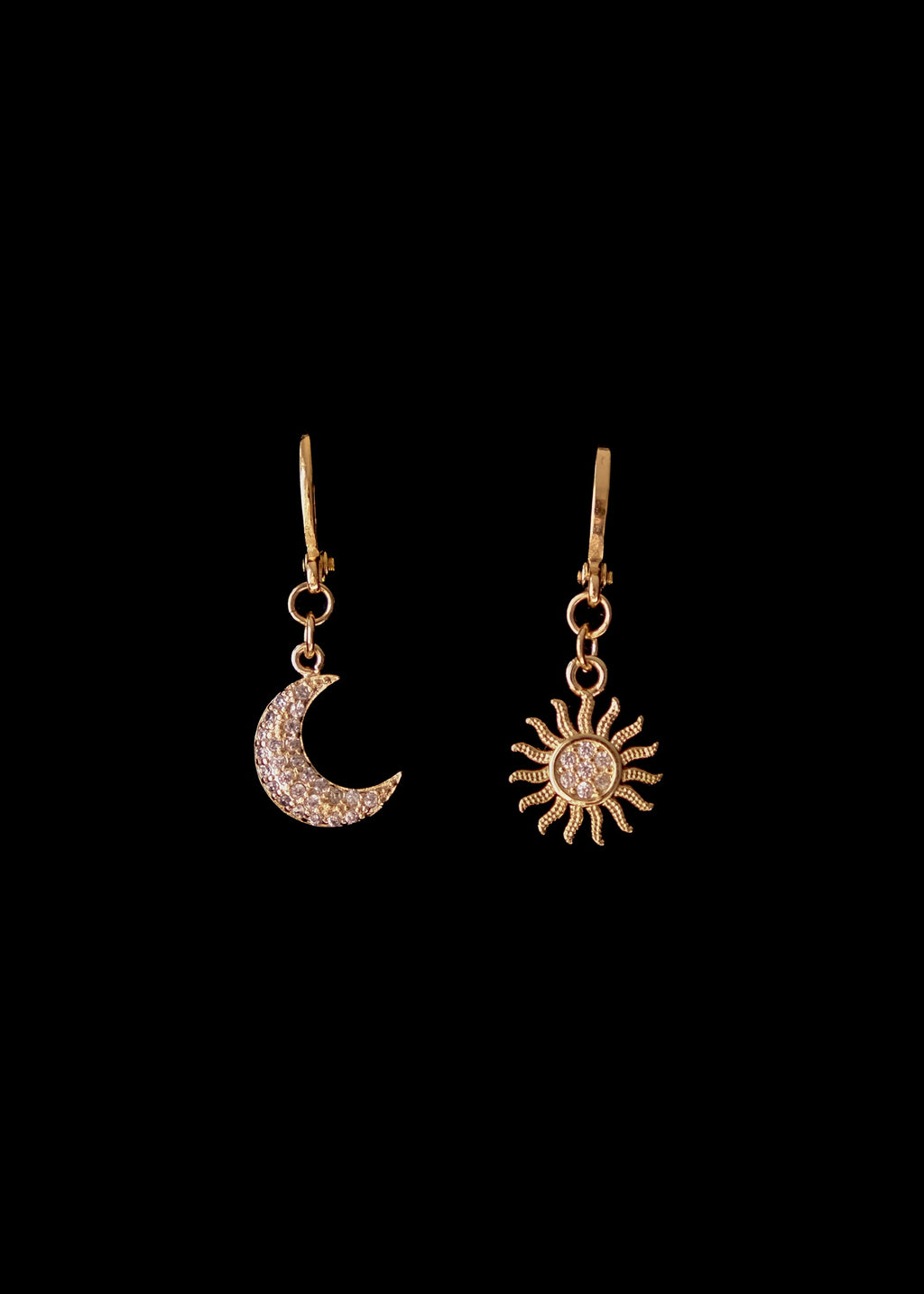 Baby moon and sun earrings