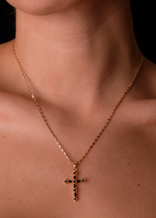 Black cross necklace