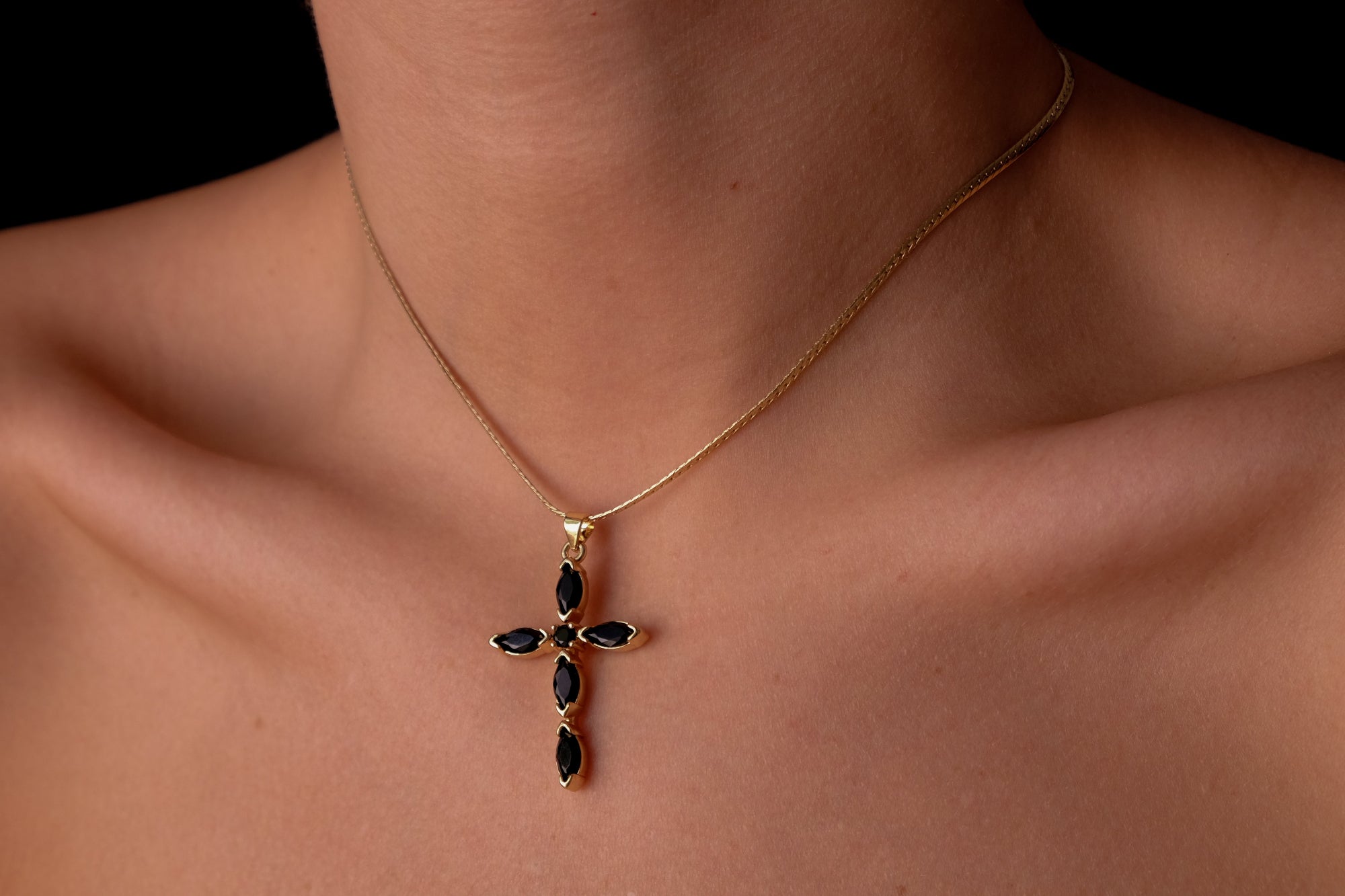 Black cross choker