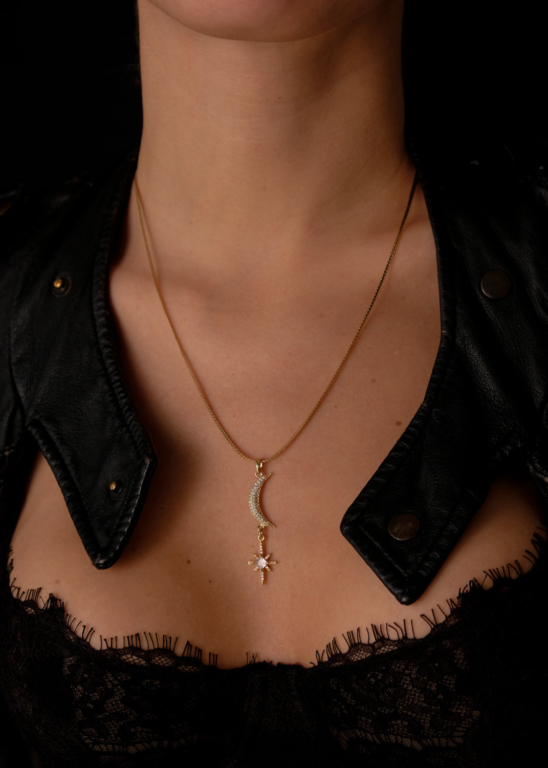 Crescent moon and star