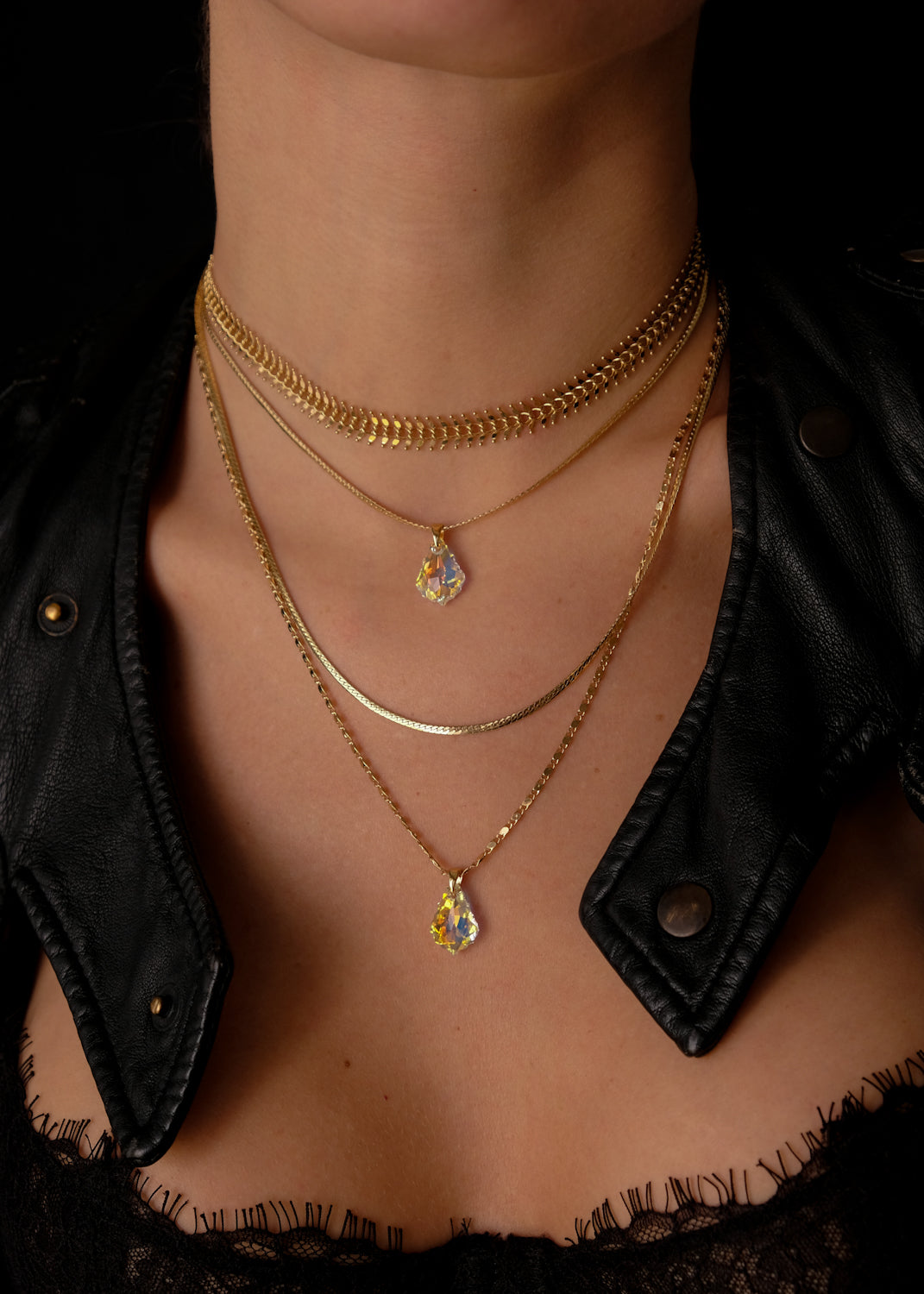 Two crystal drops set