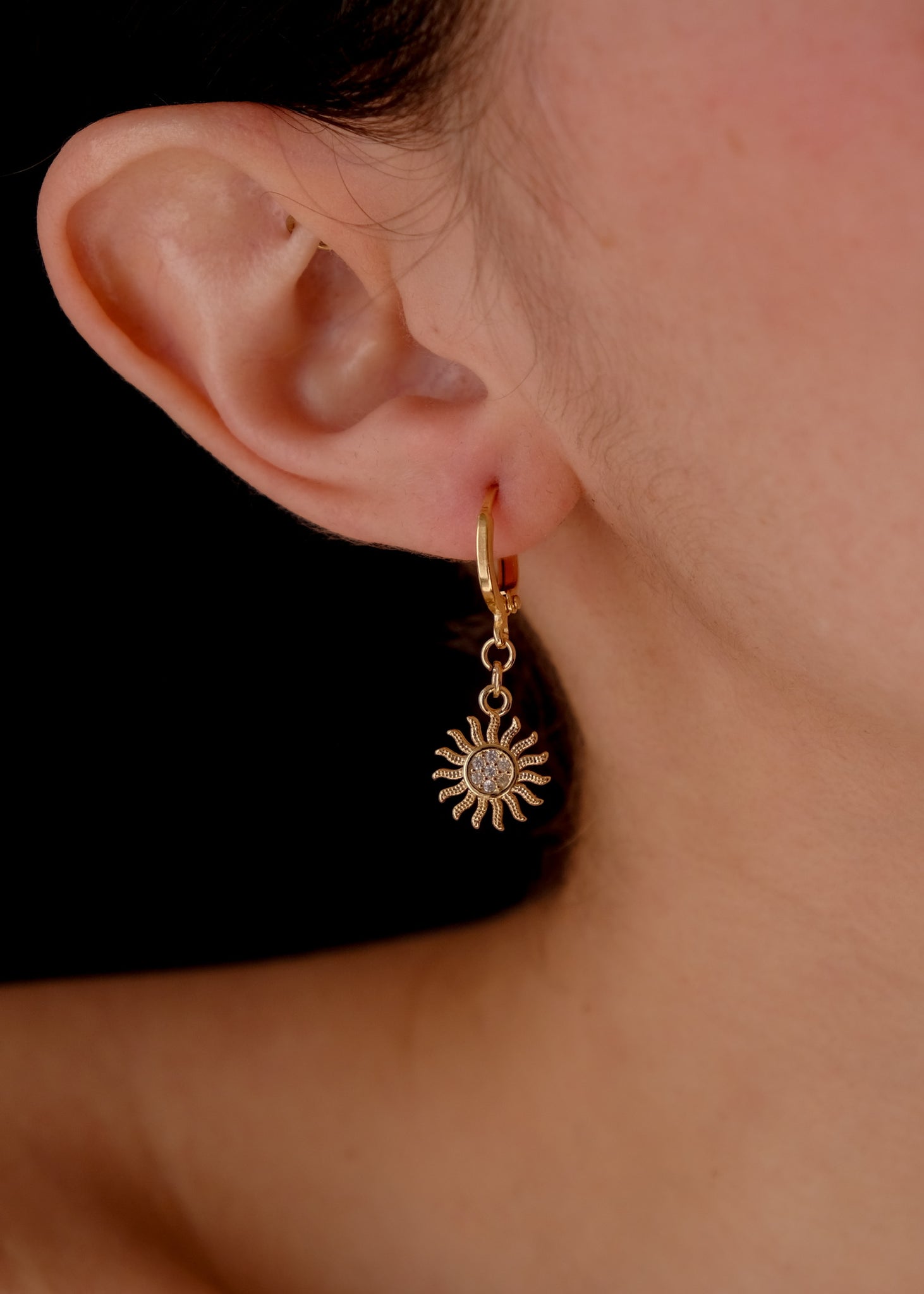 Baby moon and sun earrings